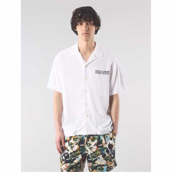 Pretty Green Pg Spike Island Shir Sn53 Бяло Мъжки ризи