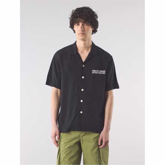 Мъжки ризи Pretty Green Pg Spike Island Shir Sn53 Черно Pretty Green Pg Spike Island Shir Sn53 Черно Мъжки ризи