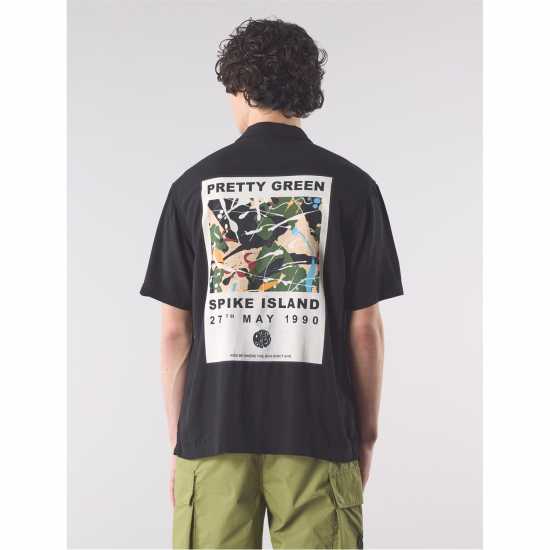 Мъжки ризи Pretty Green Pg Spike Island Shir Sn53 Черно Pretty Green Pg Spike Island Shir Sn53 Черно Мъжки ризи