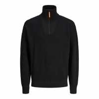 Jack And Jones Half Zip Knit Mens Черно Мъжки полар