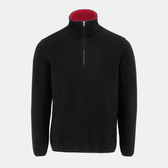 Donnay Мъжко Яке Полар Quarter Zip Fleece Jacket Mens Black Мъжки полар