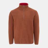 Donnay Мъжко Яке Полар Quarter Zip Fleece Jacket Mens Brown Мъжки полар