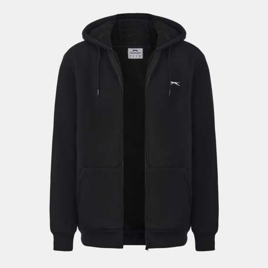 Slazenger Borg Lined Fleece Hoodie Mens Slazenger Borg Lined Fleece Hoodie Mens