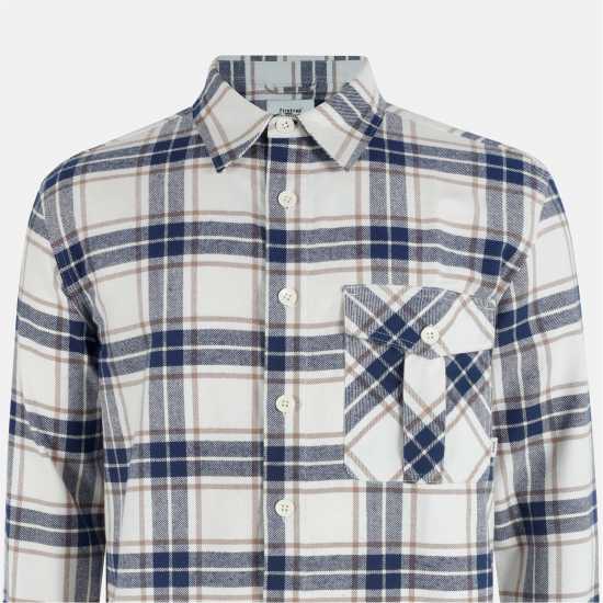 Firetrap Men's Anthm Long-Sleeve Patterned Shirt Топло бяло 