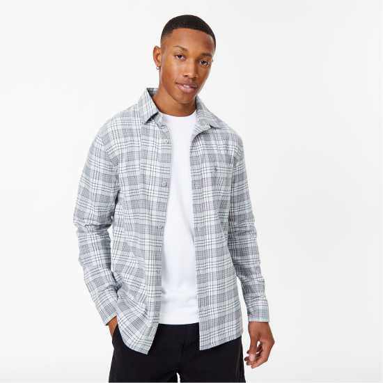 Мъжки ризи Фланелена Риза Jack Wills Check Flannel Shirt Сиво Фланелена Риза Jack Wills Check Flannel Shirt Сиво Мъжки ризи