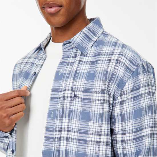 Фланелена Риза Jack Wills Check Flannel Shirt Морска синьо Мъжки ризи