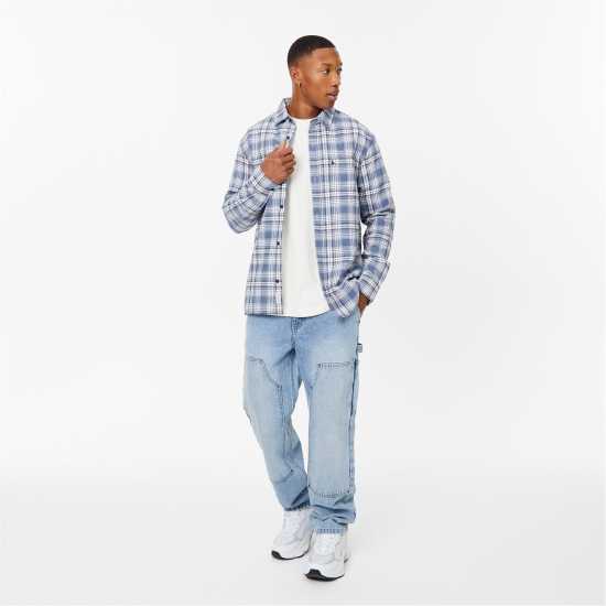 Фланелена Риза Jack Wills Check Flannel Shirt Морска синьо Мъжки ризи