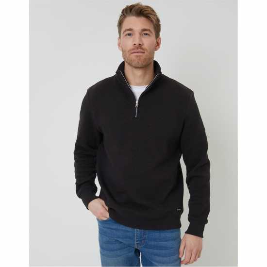 Threadbare Men's Quarter Zip Fleece Черно 