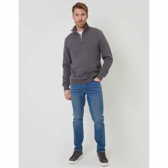 Threadbare Men's Quarter Zip Fleece Сланина Threadbare Men's Quarter Zip Fleece Сланина