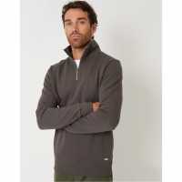 Threadbare Men's Quarter Zip Fleece Желязо Въглен 
