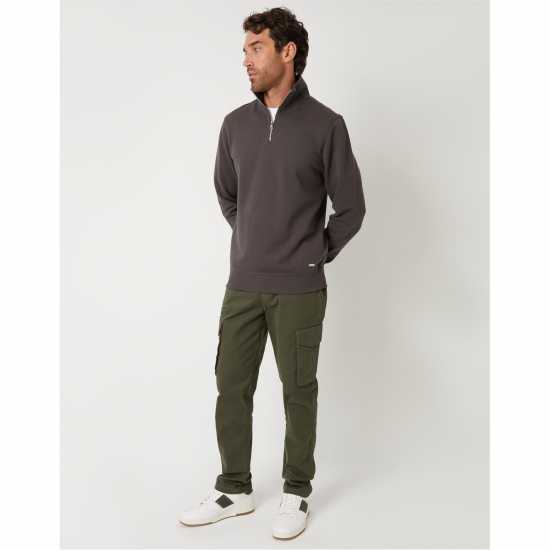 Threadbare Men's Quarter Zip Fleece Желязо Въглен 