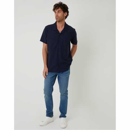 Threadbare Sht Ss Antti Sn99 Navy Мъжки ризи