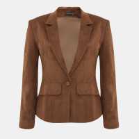 Cinched Waist Suede Blazer  