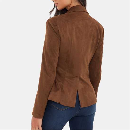 Cinched Waist Suede Blazer Cinched Waist Suede Blazer