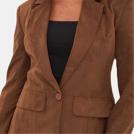 Cinched Waist Suede Blazer Cinched Waist Suede Blazer