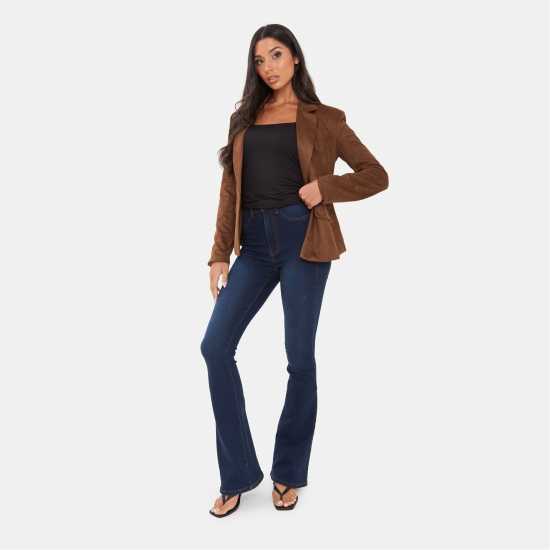 Cinched Waist Suede Blazer Cinched Waist Suede Blazer