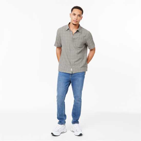 Карирана Дамска Риза Jack Wills Short Sleeve Check Shirt Зелено Мъжки ризи