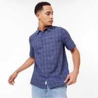Карирана Дамска Риза Jack Wills Short Sleeve Check Shirt Индиго Мъжки ризи
