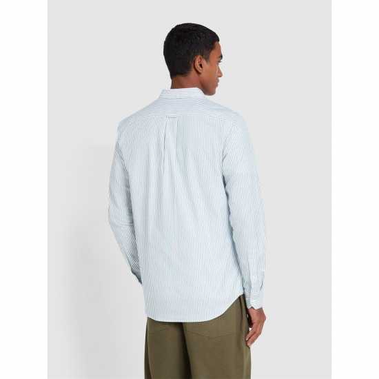 Farah Men's Long Sleeve Patterned Shirt Green 387 