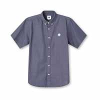 Pretty Green Linen Short Sleeve Shirt Тъмно сиво Мъжки ризи