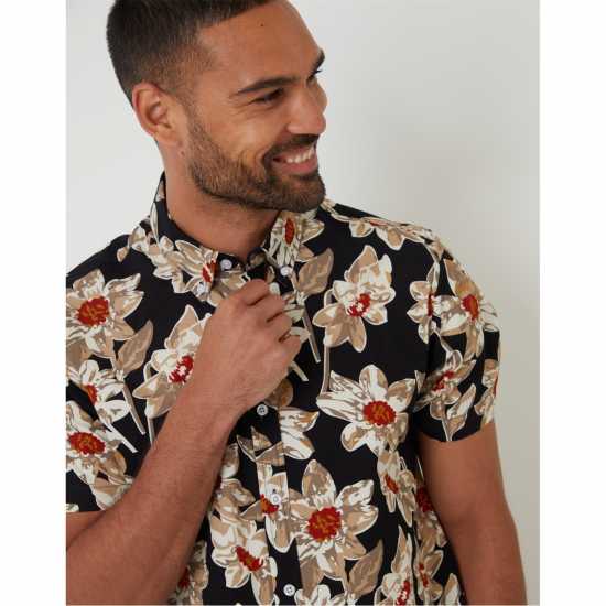 Мъжки ризи Threadbare Bellis Shirt Sn99 Black Threadbare Bellis Shirt Sn99 Black Мъжки ризи