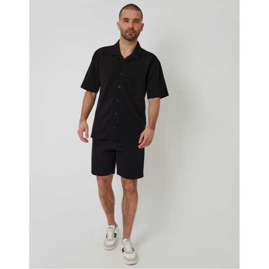 Threadbare Embley Shirt Sn99 Black Мъжки ризи
