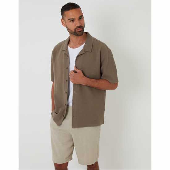 Мъжки ризи Threadbare Embley Shirt Sn99 Khaki Threadbare Embley Shirt Sn99 Khaki Мъжки ризи