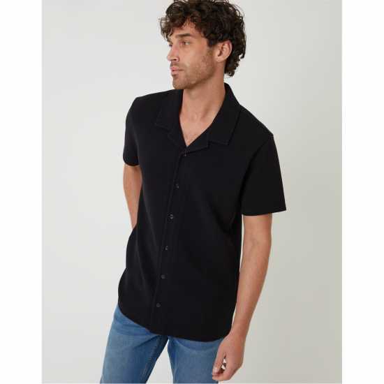 Threadbare Men's Embley Short-Sleeve Patterned Shirt Черно 