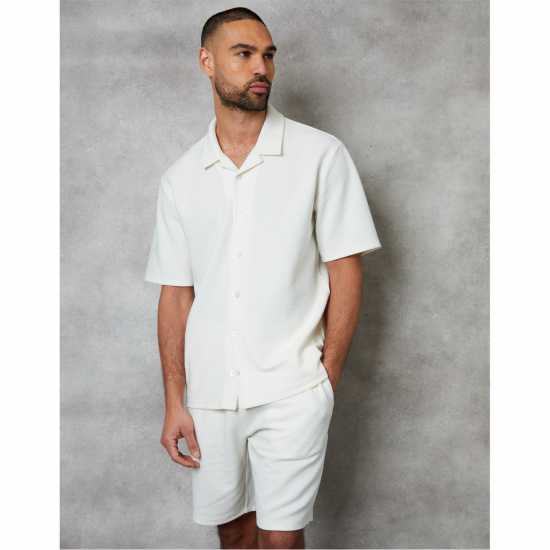 Threadbare Men's Embley Short-Sleeve Patterned Shirt Светло бежово 