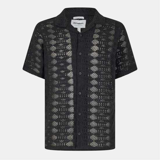 Мъжки ризи Threadbare Rackes Shirt Sn99 Black Threadbare Rackes Shirt Sn99 Black Мъжки ризи