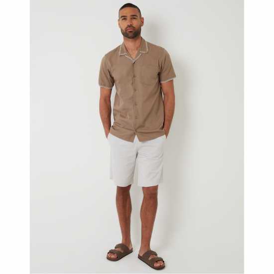 Мъжки ризи Threadbare Burnley Shirt Sn99 Taupe Threadbare Burnley Shirt Sn99 Taupe Мъжки ризи