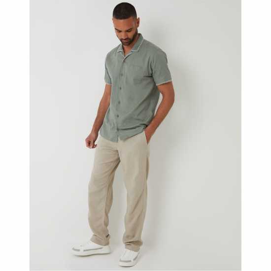 Threadbare Burnley Shirt Sn99 Sage Мъжки ризи