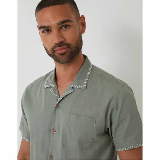 Threadbare Burnley Shirt Sn99 Sage Мъжки ризи