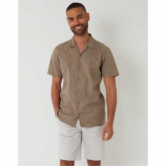 Threadbare Maples Shirt Sn99 Taupe Мъжки ризи