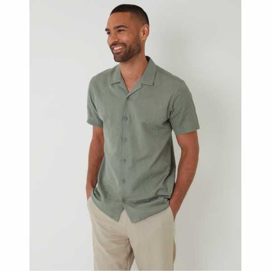 Threadbare Maples Shirt Sn99 Sage Мъжки ризи