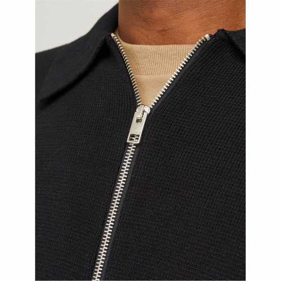 Плетена Мъжка Жилетка Jack And Jones Stitch Knit Cardigan Mens Черно Мъжки полар