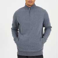 Brave Soul Charcoal Mens Funnel Neck Zip Sweatshirt  