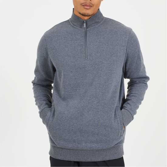 Brave Soul Charcoal Mens Funnel Neck Zip Sweatshirt Brave Soul Charcoal Mens Funnel Neck Zip Sweatshirt