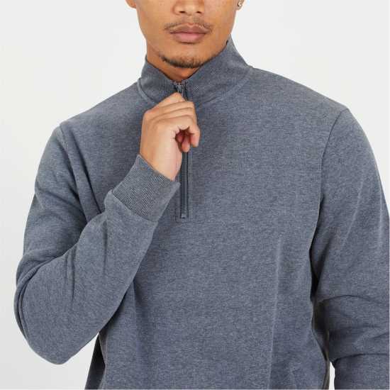 Brave Soul Charcoal Mens Funnel Neck Zip Sweatshirt Brave Soul Charcoal Mens Funnel Neck Zip Sweatshirt