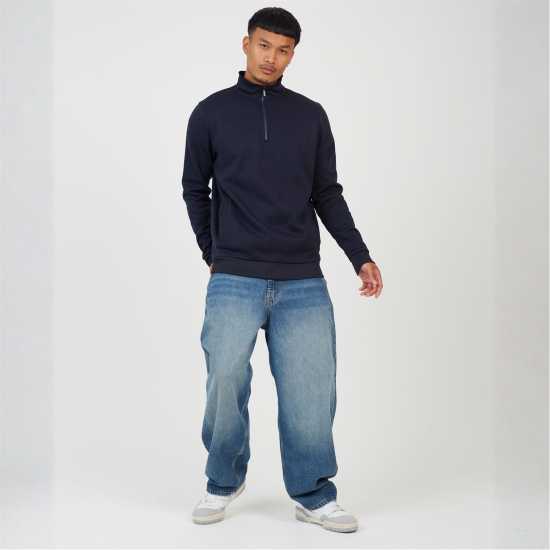 Brave Soul Charcoal Mens Funnel Neck Zip Sweatshirt  