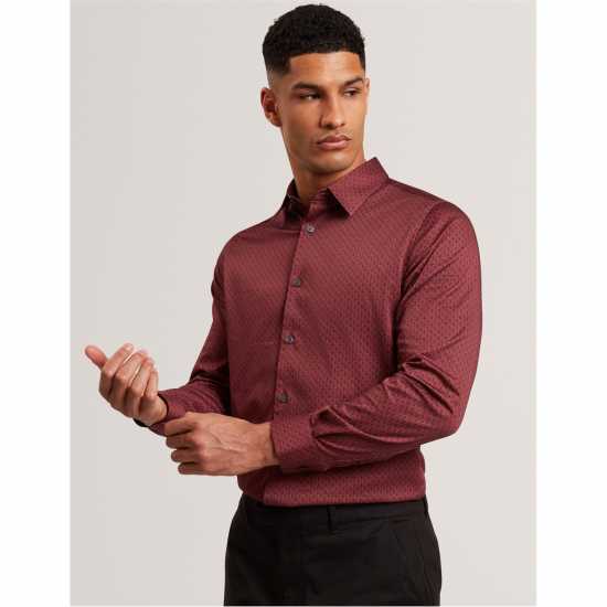 Ted Baker Ted Ls Geo Shirt Sn61 DK-RED 