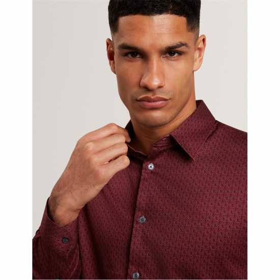 Ted Baker Ted Ls Geo Shirt Sn61 DK-RED 