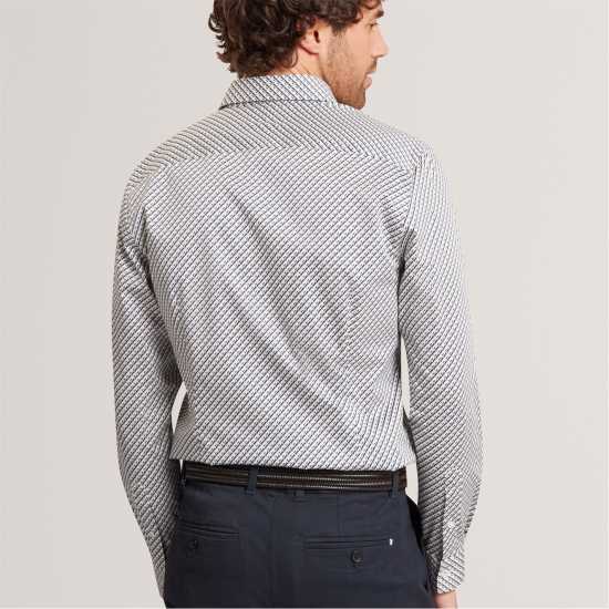Ted Baker Men's Ls Slim Geo Long Sleeve Patterned Shirt Grey Ted Baker Men's Ls Slim Geo Long Sleeve Patterned Shirt Grey
