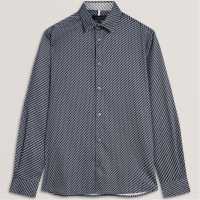 Ted Baker Men's Ls Slim Geo Long Sleeve Patterned Shirt teal-blue Ted Baker Men's Ls Slim Geo Long Sleeve Patterned Shirt teal-blue