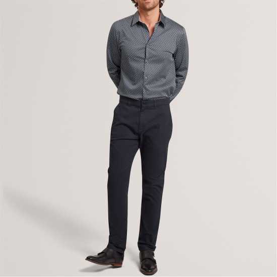 Ted Baker Men's Ls Slim Geo Long Sleeve Patterned Shirt teal-blue Ted Baker Men's Ls Slim Geo Long Sleeve Patterned Shirt teal-blue
