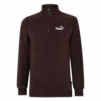 Puma Полар Мъже Quarter Zip Logo Fleece Mens Dark Chocolate Мъжки полар