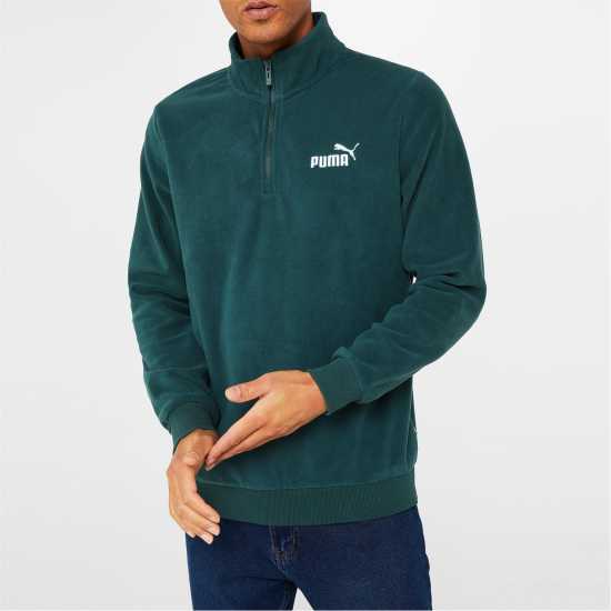 Puma Полар Мъже Quarter Zip Logo Fleece Mens Green Gables Мъжки полар
