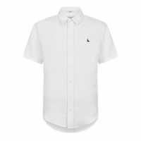 Jack Wills Men's Short Sleeve Plain Shirt White 