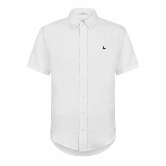 Jack Wills Men's Short Sleeve Plain Shirt White 