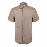 Jack Wills Men's Short Sleeve Plain Shirt Khaki/Grey 
